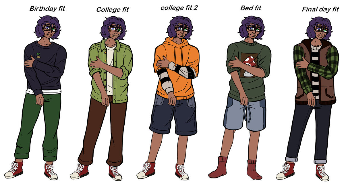 Character in different clothing