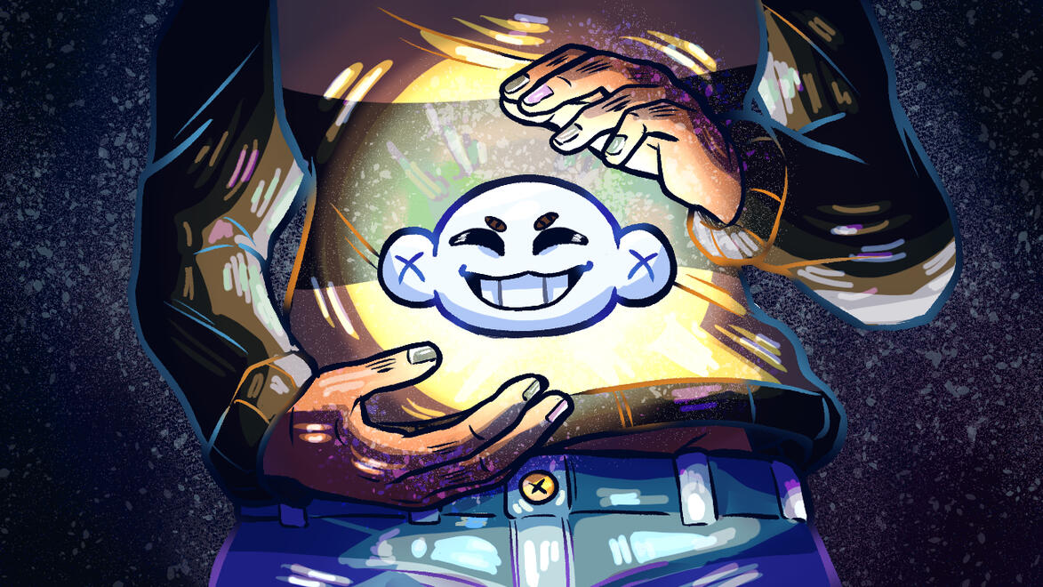 Cute otter postcard design