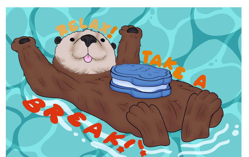 Cute otter postcard design